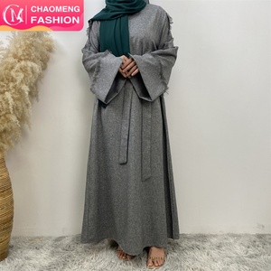 6804 #   Nouvelle robe ample en lin à manches fendues, design modeste, style islamique, pour le Ramadan - Product Image 1