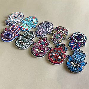 Aimant de réfrigérateur en céramique Hamsa de style européen et américain Aimant créatif Palm Angel's Eye Magnet - Product Image 3