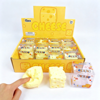 Mainan Squishy Bentuk Keju Kreatif 5cm, Isi Petroleum Jelly, Simulasi Makanan, Lembut, Pereda Stres, Mainan Remas Dekompresi