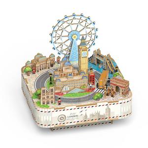 Caja de Música de Madera para Armar, Adorno de Ciudad Celestial, Venta al por Mayor de Fábrica, Regalo Musical Dinámico, Transfronterizo - Product Image 1