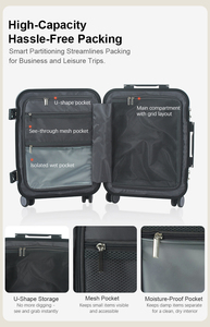 Valise rigide en aluminium avec roulettes pivotantes, conception sportive et propre, serrure TSA, OEM ODM, bagage à main - Product Image 4