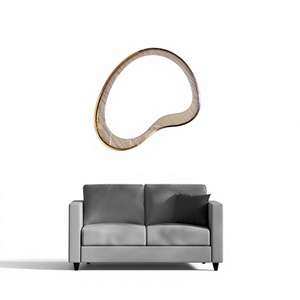 Espejo Elegante con Marco de Acero Inoxidable PVD y Laminado de Tela Premium, Decoración de Pared para Bodas, Diseño Artístico con Acabado Lujoso y Único - Product Image 1