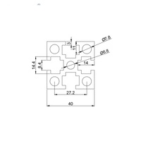 OEM Profilé en aluminium à fente en T anodisé clair GB4040A personnalisé en aluminium 40x40 GB4040A/B/C/D Profilé en aluminium Tube #8046