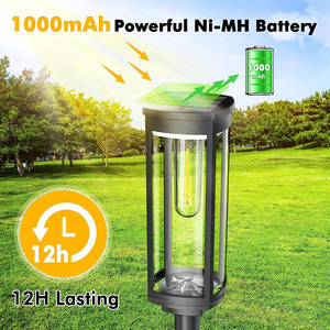 Lampe solaire LED pour pelouse, extérieure, étanche, pour jardin, avec lumière du jour 6000K, matériau ABS, batterie incluse, WD-052, fonctionnement à l'énergie solaire - Product Image 3