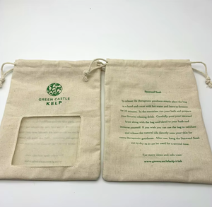 Pochette de rangement en coton grenadine recyclable avec cordon de serrage et perles pour l'emballage d'autocollants, de bougies et de cadres photo - Product Image 6
