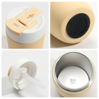 Mug de voyage isotherme en acier inoxydable 304 à double paroi, écologique, 480 ml, avec bouteille d'eau à double ouverture