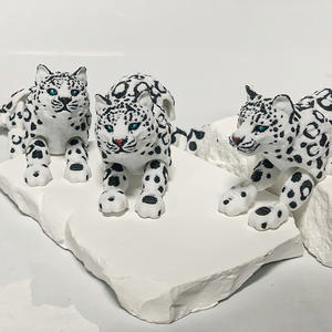 Figura d'Azione Stampata in 3D Vashine, Giocattoli Leopardo delle Nevi in PLA, <span class=keywords><strong>Animali</strong></span> dello Zoo Colorati e Flessibili, Giocattoli Decorativi per Bambini - Product Image 3