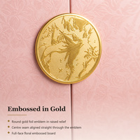 OEM Kundenspezifische Logo-Pink-Doppeltürbox mit Goldfolien-Emblem und gemustertem Karton für kostenlose Muster und Großhandelsbestellungen