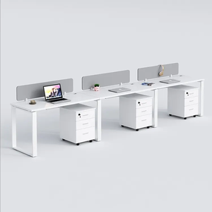 Hot Sell Melamine 3 Person Office Table Workstation With Divided Boards <strong>for</strong> Employee - Product Image 1