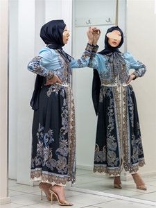 SIPO-Vestido largo bohemio de gasa con estampado Floral para mujer, Vestido largo de fiesta de talla grande con cinturón Invisible con cremallera trasera - Product Image 3