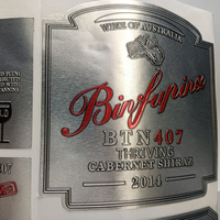 Label Logam Aluminium Cetak Empat Warna Gradien Kustom untuk Tas Buku Botol Kotak Produk Elektronik