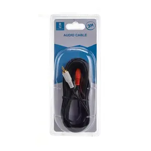 Cable de audio 2RCA-2RCA de 3 m, negro, para conexión de dispositivos de audio y transmisión de sonido de calidad. - Product Image 2