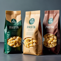 Sac d'emballage personnalisé imprimé transparent de qualité alimentaire biodégradable pour pâtes, farine, blé, spaghetti et pâtes sèches