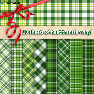 10 pièces de vinyle thermocollant (HTV) à carreaux vert St. <span class=keywords><strong>Patrick</strong></span>, 11,81 x 9,84 pouces, idéal pour cadeaux, agendas, vêtements, décorations de festivals, facile à découper et à transférer - Product Image 3