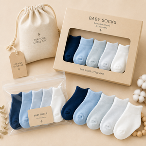 Chaussettes bébé en coton bio à prix avantageux, côtelées, respirantes, douces, neutres, pour nouveau-nés, lot provenant du Vietnam - Product Image 4