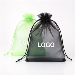 Bolsa de Organza Transparente con Cordón y Logotipo Personalizado, Bolsa de Regalo para Bodas, Dulces, Joyería, Empaque de Artículos Pequeños - Product Image 6