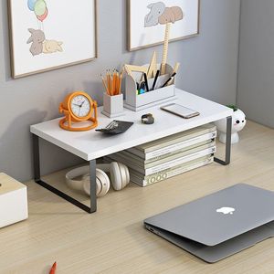 <b>Desktop</b> Bookshelf Computer Monitor Lift Laptop Holder Office Storage Rack With <b>Shelf</b> For Desk Organization - Product Image 4