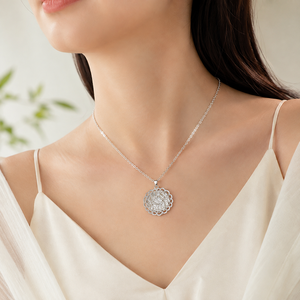 Collana con ciondolo a cuore con motivo intagliato, regalo quotidiano per donna, che ti amerò sempre. - Product Image 2