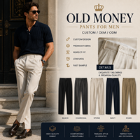 Pantalon plissé taille haute pour homme, style Old Money, élégant, décontracté et habillé, vente en gros