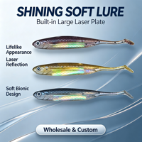 Leurre de pêche en plastique souple WZ Flash-J 3" 5" 5.Soft, couleur peinte sur mesure, écologique, OEM, sur mesure et en gros