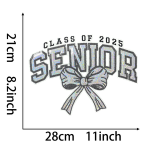 Venta al por mayor de parches de lentejuelas de tela 3D para planchar grandes decorativos Año Nuevo dulce corazón palabra Clase de 2025 insignias de Año Nuevo bolsas de ropa - Product Image 3