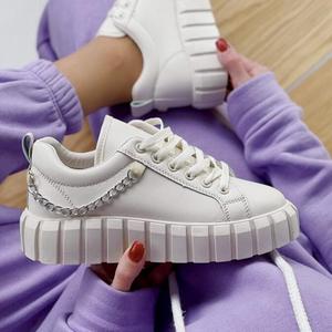 Cinturino a catena <span class=keywords><strong>scarpe</strong></span> bianche piccole <span class=keywords><strong>scarpe</strong></span> piatte <span class=keywords><strong>da</strong></span> donna casual tutte le partite <span class=keywords><strong>scarpe</strong></span> <span class=keywords><strong>da</strong></span> donna quattro stagioni 36-43 iarde - Product Image 1