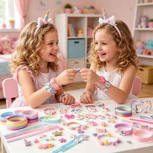Wholesale Kids Fashion Headband <b>Kit</b> <b>DIY</b> Hair Accessories Pins Flowers Stars Hearts Craft Activity Gift Box Set - Product Image 4