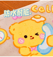 Trousse à crayons transparente à fermeture éclair avec motif d'ours mignon kawaii pour enfants
