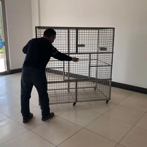 EUR VET <span class=keywords><strong>Prix</strong></span> d'usine Cage en fil d'acier inoxydable pour chat, chien, oiseau, perroquet Cage vétérinaire pour animaux de compagnie avec roues - Product Image 6