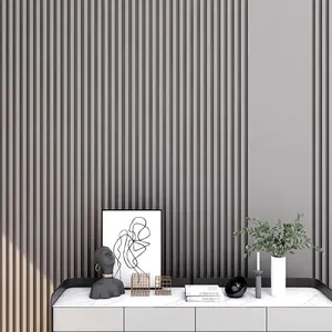 Panel pelapis dinding komposit plastik, Pvc ramah lingkungan Modern tahan air Wallpaper Interior kayu 3D desain Model 5 tahun