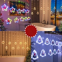 Nouvelles guirlandes lumineuses de Noël LED, décorations de Noël avec Père Noël et sapin de Noël