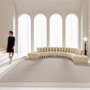 Alfombra de Lujo Ultra Gruesa y Afelpada, Diseño Moderno <span class=keywords><strong>a</strong></span> Rayas, Base Antideslizante, Alfombra Suave Resistente <span class=keywords><strong>a</strong></span> las Manchas y Fácil de Limpiar para Sala de Estar - Product Image 1