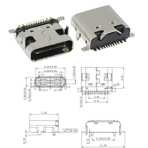 100 pièces/boîte, 10 modèles, <span class=keywords><strong>prise</strong></span> femelle <span class=keywords><strong>USB</strong></span> Type C, connecteur 6/16 broches, soudure SMD SMT PCB, réparation DIY, adaptateur <span class=keywords><strong>USB</strong></span> Type-C - Product Image 6