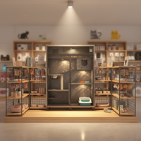 Villa pour chat moderne et luxueuse, multifonctionnelle, grande capacité, design respirant, échelle d'escalade, maison pour animaux de compagnie durable, fabriquée en Chine