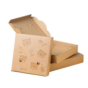 Wholesale Cheap Custom Printed Personalised All Size 9 10 11 12 14 18 Inch Kraft Paper Fries Burger Takeaway Pizza Box