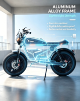 Vélo électrique haut de gamme 80 km/h, ultra-résistant 45 Ah, système d'éclairage LED et tableau de bord intelligent grand écran