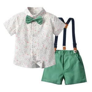 Conjunto de roupas infantis dragão e fênix para meninos e meninas, roupas florais de aniversário para irmã e irmão, roupas de verão para bebês