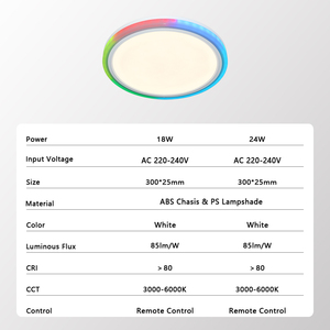 3000K/4000K/6000K trong nhà nhà siêu mỏng Vòng RGB thông minh gắn phòng ngủ dẫn ánh sáng trần điều khiển từ xa Dimmable ceil đèn - Product Image 2