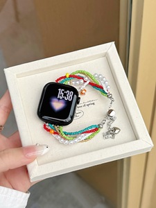 Correa de Reloj de Perlas de Lujo para Reloj Inteligente de 38-49 mm, Estilo Joyería, Cadena para Mujer, Regalo - Product Image 3