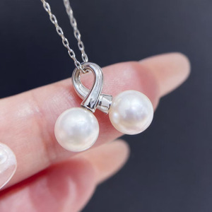 31446 Accesorios de Joyería DIY para Mujer, Colgante de Plata S925 con Base Vacía para Cuentas de Bola de 6-8mm, Collar de Perlas de Moda - Product Image 3