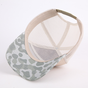 <span class=keywords><strong>Casquette</strong></span> de baseball trucker personnalisée à 5 panneaux, profil haut, en coton, avec dos en maille, motif camouflage, impression par sublimation, visière pré-courbée - Product Image 3