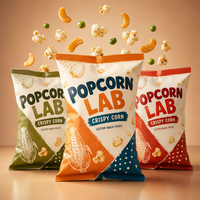 Sacs d'emballage flexibles en aluminium et plastique thermoscellés imprimés sur mesure pour les chips de pommes de terre, les pop-corn et les en-cas