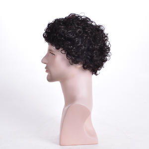 Fournitures d'usine perruque pour hommes européens et américains couleur naturelle petits bandeaux de <span class=keywords><strong>cheveux</strong></span> courts <span class=keywords><strong>bouclés</strong></span> perruques synthétiques fabriquées à la machine - Product Image 6