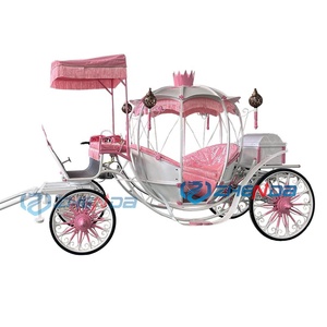 Horse Carriage Pink Color 4 Wheels Luxury Wedding Carriage <b>White</b> Pumpkin Carriage Customized - Product Image 1