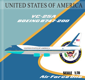 Maquette d'avion en résine B747-200 <span class=keywords><strong>Air</strong></span> Force <span class=keywords><strong>One</strong></span> à l'échelle 1:70, modèle de sol de 100 cm pour hall d'exposition d'aviation, artisanat à grande échelle - Product Image 2