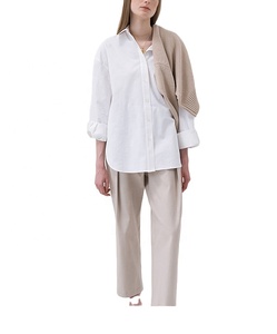 <span class=keywords><strong>Camicia</strong></span> e camicette da <span class=keywords><strong>donna</strong></span> di cotone di moda MANNI <span class=keywords><strong>camicia</strong></span> e camicette di cotone maniche lunghe su taglie nere - Product Image 6