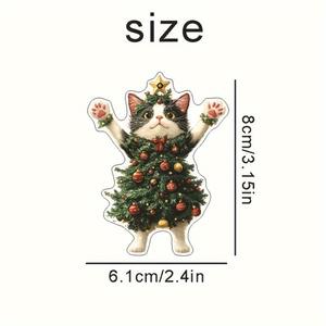 Divertido espejo retrovisor automático con temática <span class=keywords><strong>de</strong></span> gato <span class=keywords><strong>de</strong></span> Navidad <span class=keywords><strong>de</strong></span> temporada, colgante acrílico, decoración <span class=keywords><strong>de</strong></span> árbol <span class=keywords><strong>de</strong></span> Navidad, adorno Interior <span class=keywords><strong>de</strong></span> coche - Product Image 4