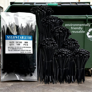 Сверхпрочный одноразовый нейлоновый 66 самоблокирующийся стяжка на молнии 300 мм двойные гибкие манжеты с двойной фиксацией - Product Image 6