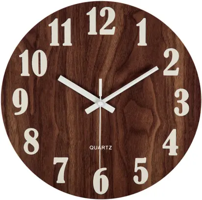 Horloge murale en bois lumineuse, silencieuse, Non étanche, vente en gros d'usine,, 12 pouces
