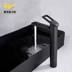 Robinet de lavabo moderne minimaliste tout en cuivre gris anthracite, eau chaude et froide, salle de bain, robinet mélangeur en céramique électro-plaqué - Product Image 3